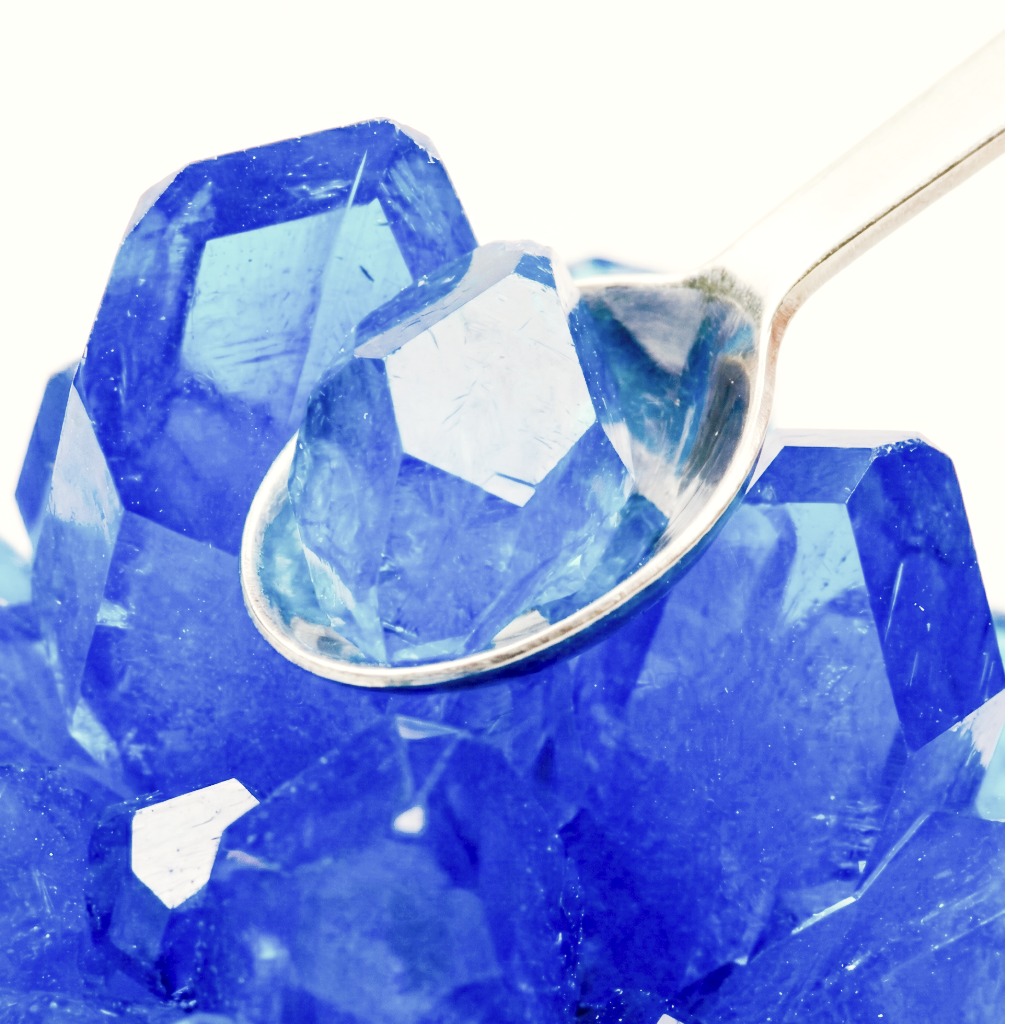 Sulfato pentahidratado en cristal