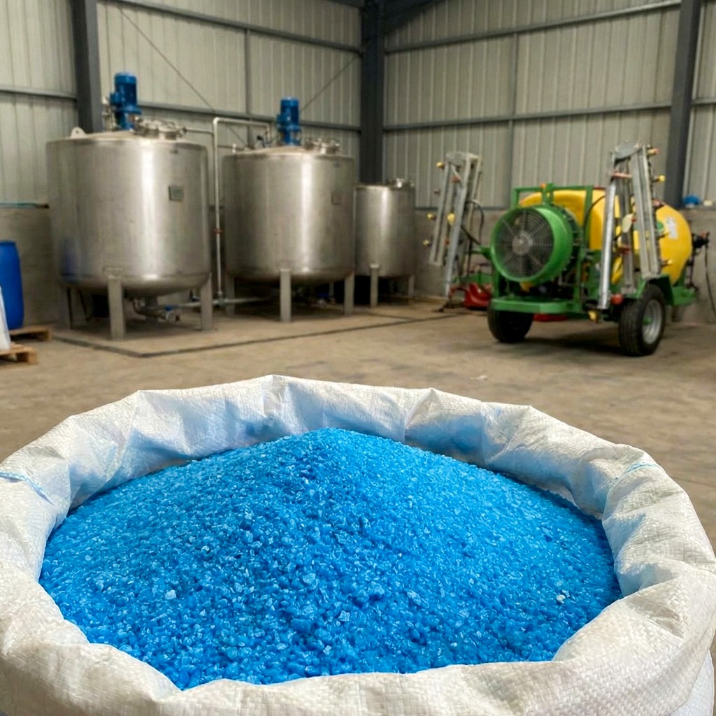 Sulfato pentahidratado en cristal